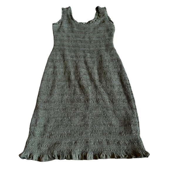 Akemi + Kin Dresses & Skirts - Akemi + Kin x Anthropologie Green Smocked Mini Dress Ruffle Size Medium Women's